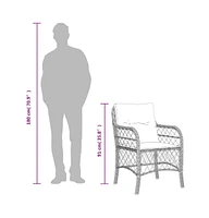 Patio Chairs with Cushions pcs Gray Poly Rattan
