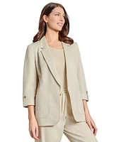 Jones New York Petite 3/4-Sleeve Open-Front Blazer