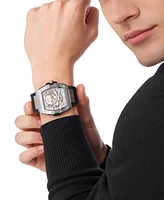 Philipp Plein Men's Automatic The Skeleton 2.0 Black Silicone Strap Watch 44mm