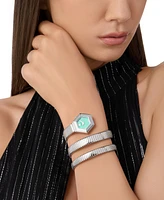 Philipp Plein Women's Snake Hexagon Stainless Steel Wrap Bracelet Watch 28mm