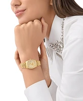 Philipp Plein Women's Date Superlative Gold Ion Plated Stainless Steel Bracelet Watch 28mm