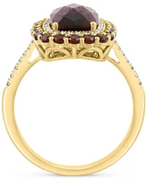 Effy Garnet (4-1/3 ct. t.w.) & Diamond (1/5 ct. t.w.) Halo Ring in 14k Gold