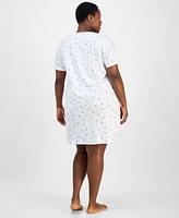 Charter Club Plus Cotton Essential Henley Sleep Shirt, Exclusively at Macy's