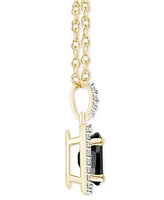 Lab-Created Ruby (1-1/4 ct. t.w.) & White Sapphire (1/6 Oval Halo 18" Pendant Necklace 10k Gold (Also Additional Gem