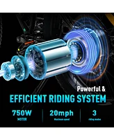 Colorway 26x4.0 Fat Tire E bike, 750W Electric Bicycles 15.6AH 48V Mountain Electric Bike for adult Ul 2849