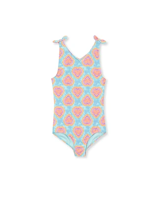 Lands' End Girls Chlorine Resistant Tie Shoulder One Piece Swimsuit