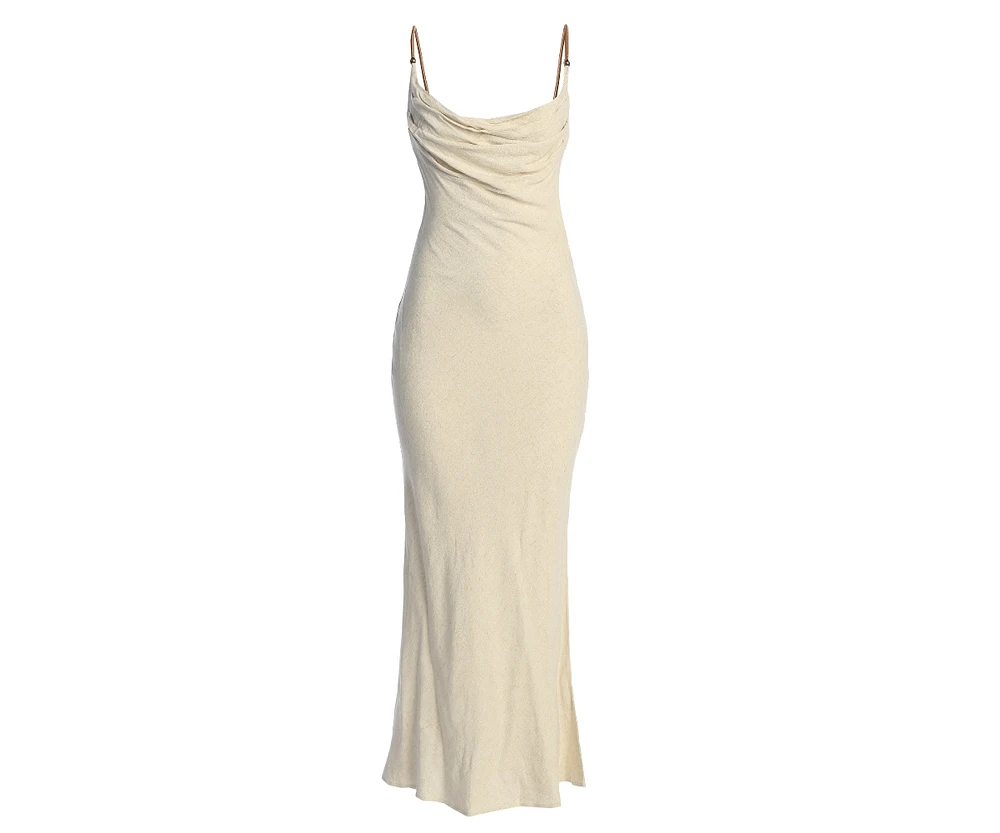 Jluxlabel Women's Natural Getaway Linen Maxi Dress