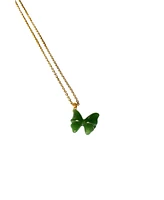 Butterfly Ii — Green jade pendant necklace