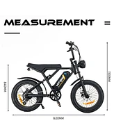 E Bike Electric Bicycle for Adults 20 Inch 4.0 Fat Tire Ebikes, 48V 15AH Mountain E-mtb Bicycle