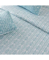 Linery & Co. Floral Striped Microfiber Quilt Set With Shams