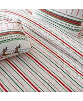 Linery & Co. Holiday Striped Microfiber Quilt Set With Shams