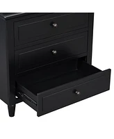 3-Drawer Nightstand Storage Wood Cabinet