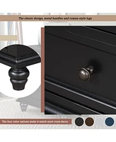 3-Drawer Storage Wood Cabinet, End Table with Pull out Tray