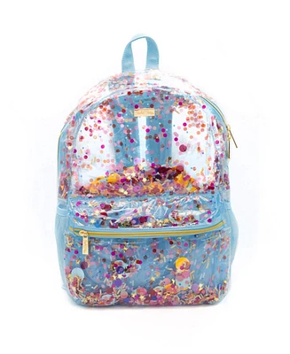 Packed Party Celebrate Every Day Clear Backpack Women's Small Fashion Shoulder Book Bag Great for Ladies at School, Work, Travel, and the Beach (Clear