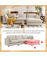 Upholstery Convertible Sectional Sofa, L Shaped Couch with Reversible Chaise