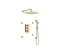 Casainc Wall Mounted Thermostatic Shower System With Body Jets Handheld