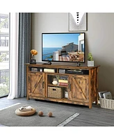 60"Industrial Tv Stand Entertainment Center with Shelve and Cabinet