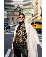 Jessie Zhao New York Double Sided Wool Silk Scarf Of Night's Enchanted Garden