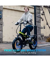 750W Electric Bike 20X4.0" Electric Bicycle for Adults with Removable 48V 12Ah Battery, 7 Speed Commuter Bike for Man Woman, BLack