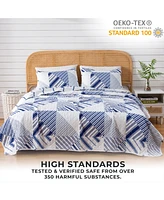 Linery & Co. Patchwork Stripe Microfiber Quilt Set With Shams