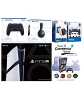 Sony Playstation 5 Pro Bundle with Black Pulse Headset, Extra Controller, Fps Grip Kit, Dual Charge Dock and MightySkins Decal Voucher