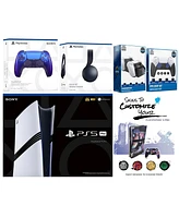 Sony Playstation 5 Pro Bundle with Black Pulse Headset, Extra Cosmic Red Controller, Fps Grip Kit, Dual Charge Dock and MightySkins Decal Voucher
