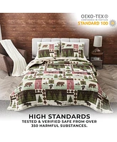 Linery & Co. Wildlife Patchwork Microfiber Quilt Set With Shams