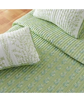 Linery & Co. Floral Striped Microfiber Quilt Set With Shams