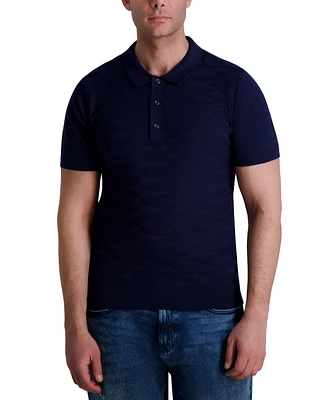 Karl Lagerfeld Paris Men's Textured Sweater Polo Shirt