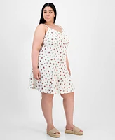 Absolutely Famous Trendy Plus Floral Pucker Fit & Flare Dress