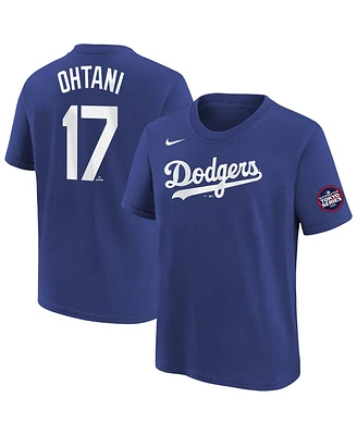 Nike Big Boys and Girls Shohei Ohtani Royal Los Angeles Dodgers 2025 Mlb World Tour: Tokyo Series Name Number T-Shirt