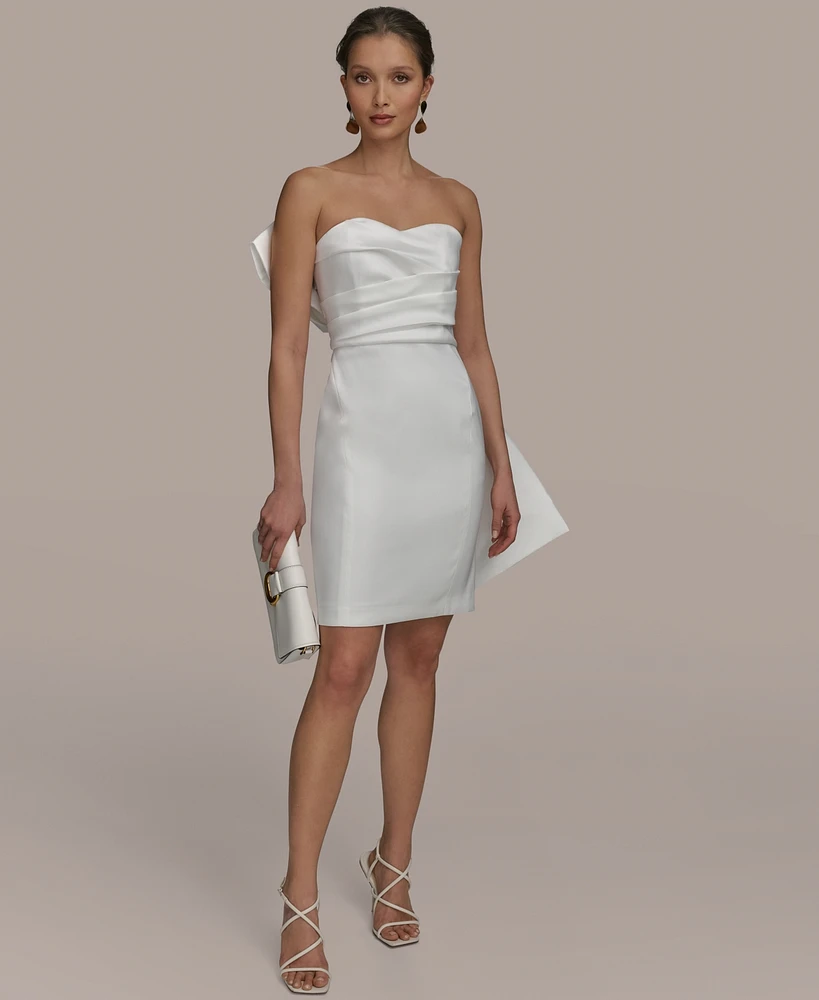 Donna Karan New York Women's Sweetheart-Neck Bow-Trim Dress