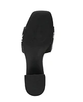 Anne Klein Women's Dolls Embroidered Raffia Block Heel Sandals