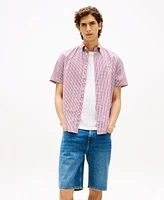 Tommy Hilfiger Men's Americana Tailored Relaxed-Fit Check Button-Down Shirt