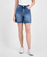 7 For All Mankind Women's Cotton High-Rise Boy Shorts
