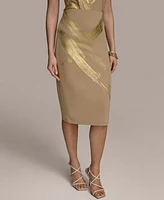 Donna Karan New York Women's Brushstroke-Print Pencil Skirt