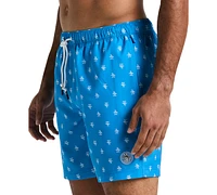 Original Penguin Men's Slim Fit Logo Print Drawstring 7" Swim Trunks
