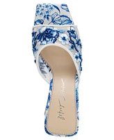 Betsey Johnson Women's Roo Embroidered Slip-On Sandals