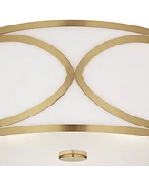 Possini Euro Whinn 15" Wide Warm Brass Drum Ceiling Light - Possini Euro Design