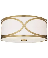 Possini Euro Whinn 15" Wide Warm Brass Drum Ceiling Light - Possini Euro Design