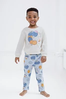 Sesame Street Little Boys Cookie Monster Waffle Knit Pullover Sweatshirt and Jogger Pants Outfit Set