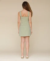 Avec Les Filles Women's Bow-Trim Sweetheart-Neck Gingham Top