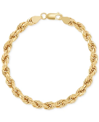 Lightweight Rope Chain Bracelet (5.5mm) in 10k Yellow Gold