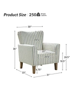 Upholstered Warren Armchair with Solid Wood Legs