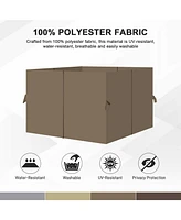 Aoodor 12' x 14' Gazebo Curtain Set Protecting Privacy Side Walls 4 Panels,Curtain Only