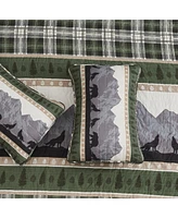 Linery & Co. Mountain Scape & Plaid Microfiber Quilt Set With Shams