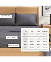 Cotton Blend Double-Brushed Heathered Flannel Bed Sheet Set