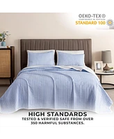 Linery & Co. Tiny Stripes Microfiber Quilt Set With Shams