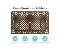 7-Piece Cast Aluminum Outdoor Patio Dining Set with Brown Cushions