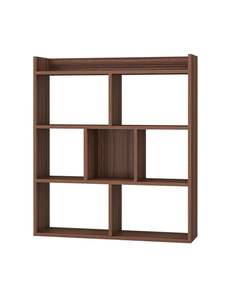 7 Cubes Open-back Bookshelf with Anti-Toppling Devices